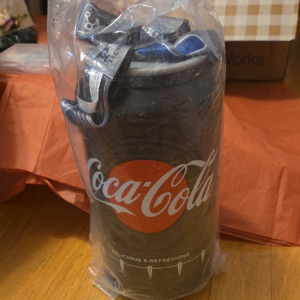 Coca-Cola Drink Refill Container Black and Red Can with Iconic Logo